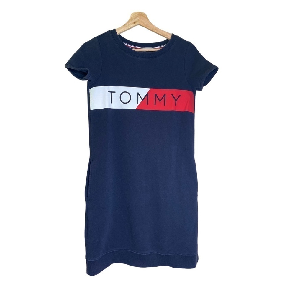 Tommy Hilfiger Crewneck Short-sleeve Casual Sweatshirt Dress Sz XS